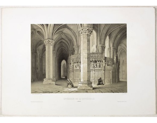 CHAPUY, Nicolas Marie Joseph. - Intérieur de la cathédrale à Chartres. CHAPUY, Nicolas Marie Joseph. - Intérieur de la cathédrale à Chartres.