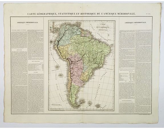 BUCHON, J. A. - Carte Geographique, Statistique et Historique de l'Amerique Meridionale. BUCHON, J. A. - Carte Geographique, Statistique et Historique de l'Amerique Meridionale.