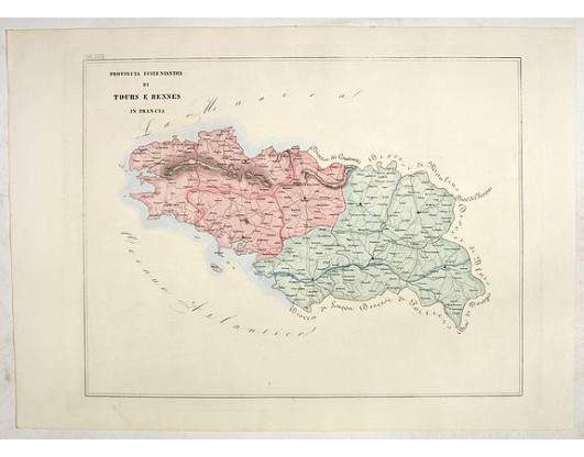 PETRI Girolamo - Province ecclesiastica di Tours e Rennes in Francia (Tav LVII) PETRI Girolamo - Province ecclesiastica di Tours e Rennes in Francia (Tav LVII)