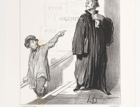 DAUMIER, H. -  Les Gens de Justice. - Un plaideur peu satisfait. (pl 26).