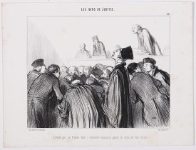 DAUMIER, H. -  Les Gens de Justice. - L'avocat qui se trouve mal - dernière ressource quand la cause est bien malade. (pl 30)