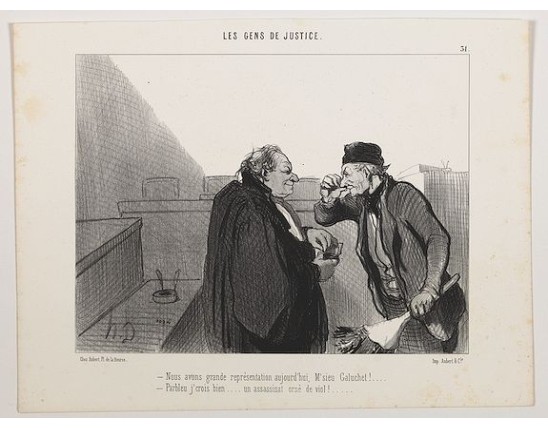 DAUMIER, H. -  Les Gens de Justice. - Nous avons grande représentation aujourd'hui, M'sieu Galuchet . . . (pl 31)