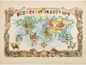 LIOZU, J. -  [ Pictorial world map ]