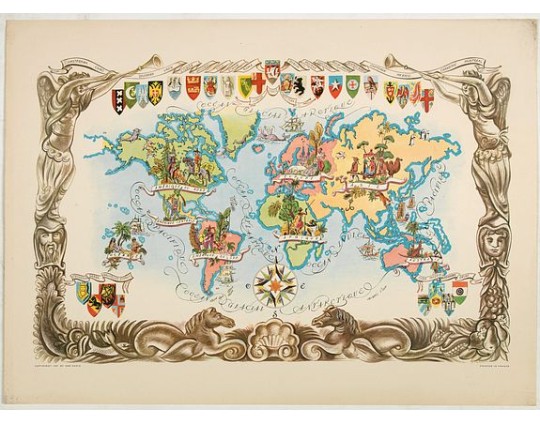 LIOZU, J. -  [ Pictorial world map ]