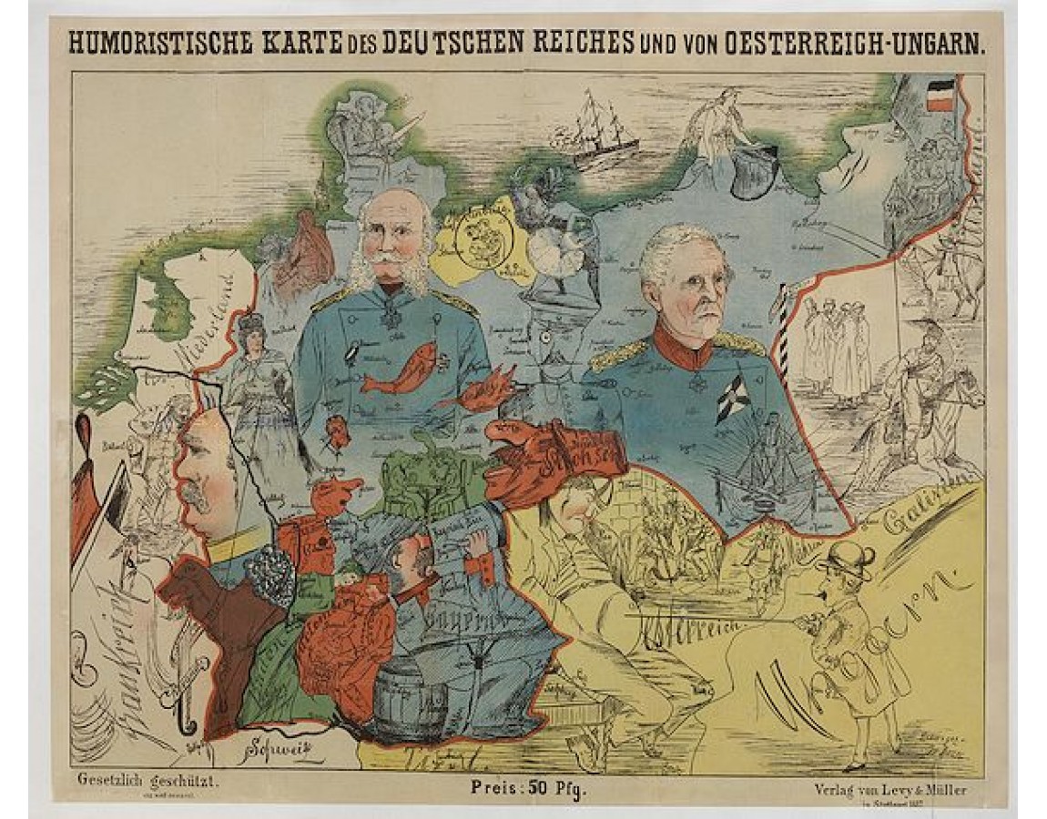 LEHMANN-DUMONT, K. - Humoristische Karte von Europa im Jahre 1914.