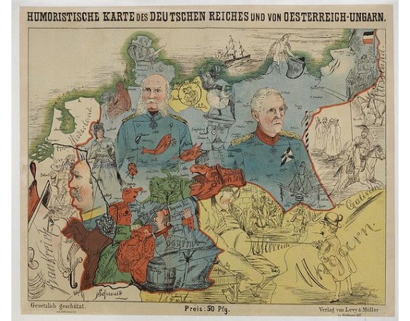 LEHMANN-DUMONT, K. - Humoristische Karte von Europa im Jahre 1914. LEHMANN-DUMONT, K. - Humoristische Karte von Europa im Jahre 1914.