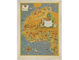 BOUCHER, L. -  [Planisphère] - Crédit Lyonnais - Fondé en 1863. Afrique du Nord à Union Française.