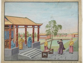ANONYME -  Chinese watercolor - " A farmer's thief, a book, a big manuscipt, a filial piety, a martial art. " [Google translate]