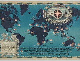 FRASER, E. -  British Empire Trade Map WWII Eric Fraser.
