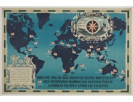 FRASER, E. -  British Empire Trade Map WWII Eric Fraser. FRASER, E. -  British Empire Trade Map WWII Eric Fraser.