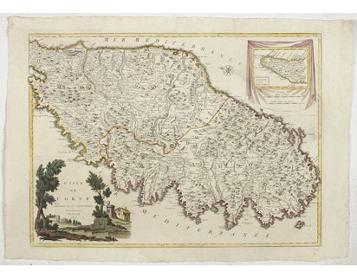 ZATTA, A. - L'Isle de CORSE Divisée en ses departemens. ZATTA, A. - L'Isle de CORSE Divisée en ses departemens.