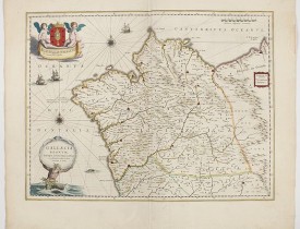 BLAEU, W. -  Gallaecia Regnum / descripta a F. Fer. Ojea Ord. praed. et postmodum multis in locis emandata et aucta.