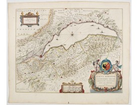 BLAEU, W. -  Lacus Lemanni Locorumque circumiacentium Accuratissima descriptio.