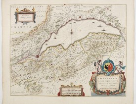 BLAEU, W. -  Lacus Lemanni Locorumque circumiacentium Accuratissima descriptio.