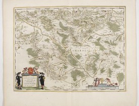 BLAEU, W. -  Les environs de L'Estang de Longpendu.. Comte de Charolois.
