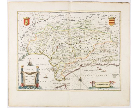 BLAEU, W. - Andaluzia continens Sevillam. BLAEU, W. - Andaluzia continens Sevillam.