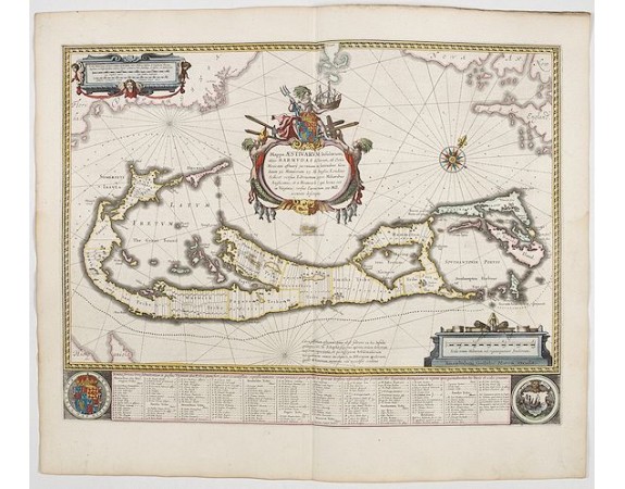 BLAEU, W. - Mappa Aestivarum Insularum alias Barmudas. BLAEU, W. - Mappa Aestivarum Insularum alias Barmudas.