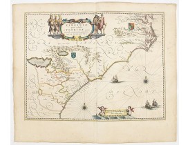 BLAEU, W. -  Virginiae Partis Australis, et Floridae Partis Orientalis. BLAEU, W. -  Virginiae Partis Australis, et Floridae Partis Orientalis.