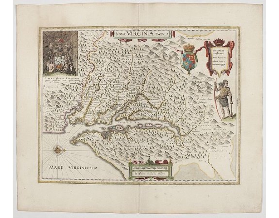BLAEU, W. - Nova Virginiae Tabula. BLAEU, W. - Nova Virginiae Tabula.
