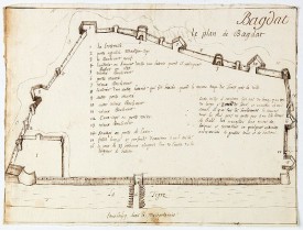 ANONYME -  Bagdat le plan de Bagdat. [Manuscript plan of Bagdad]