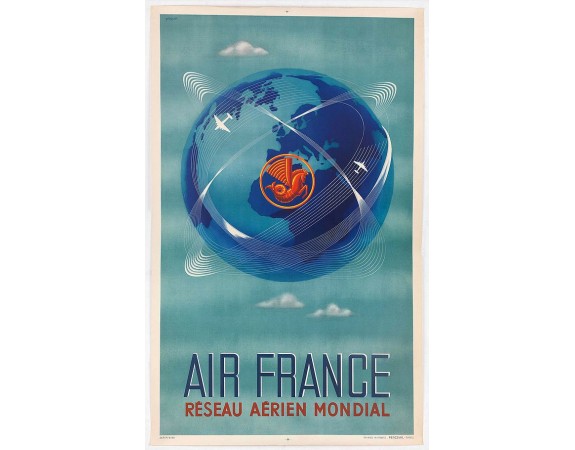PLAQUET. / AIR FRANCE -  Réseau aérien mondial.