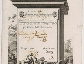 REAL COMPANIA DE FILIPINAS - A scarce Real Compañia de Filipinas 250 Pesos deed issued in 1785