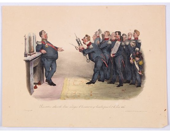 DELAPORTE. - Presentation solemnelle d'une seringue d'honneur au generale lancelot pour le 1st de l'an 1832, DELAPORTE. - Presentation solemnelle d'une seringue d'honneur au generale lancelot pour le 1st de l'an 1832,