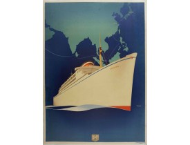 ANTON, O.C.J. -  Poster, rare state before text . HAPAG  "Potsdam".