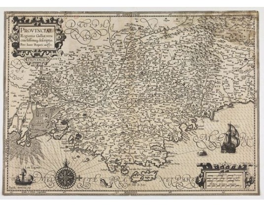 HONDIUS, J. / DOETICHUM, Baptista van. - Provinciae, Regionis Galliae, vera exactissimaq. descriptio. Provence Petro Ioanne Bompario auctore. HONDIUS, J. / DOETICHUM, Baptista van. - Provinciae, Regionis Galliae, vera exactissimaq. descriptio. Provence Petro Ioanne Bompario auctore.