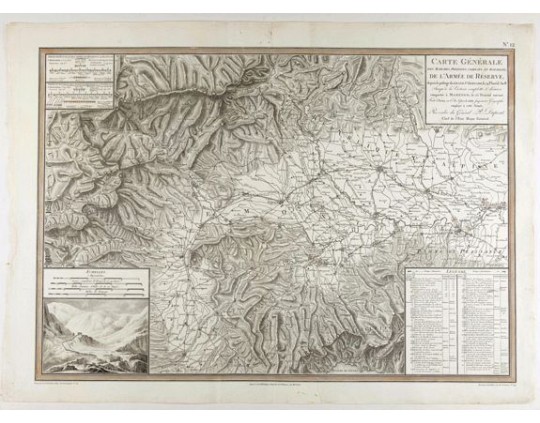 TARDIEU, P.F - Carte générale des marches, positions, combats et batailles de l'Armée de réserve. . . (N°12) TARDIEU, P.F - Carte générale des marches, positions, combats et batailles de l'Armée de réserve. . . (N°12)
