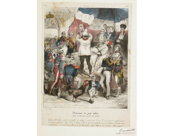 AUBERT. -  Naissance du juste milieu [The birth of a middle way.]
