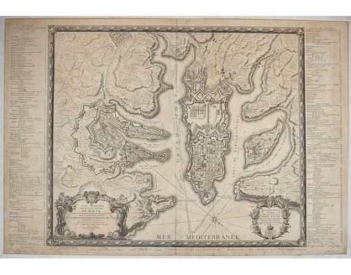 LATTRÉ, J. / Gervais de PALMEUS. - Plan général de la ville capitale de Malte dressé sur les memoires des grands officiers de l'Ordre, dédiée et présentée à S.A.S. Mgr le prince de Conty, prince du sang, grand prieur de France. . . LATTRÉ, J. / Gervais de PALMEUS. - Plan général de la ville capitale de Malte dressé sur les memoires des grands officiers de l'Ordre, dédiée et présentée à S.A.S. Mgr le prince de Conty, prince du sang, grand prieur de France. . .