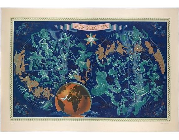 BOUCHER, L. -  AIR France [Planisphère Air France Zodiac].