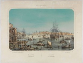 LEBRETON, L. - Malte Vue prise de la Mer.  - Malta Vista lomada del mar.
