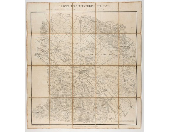 VCOMTE DULONG DE ROSNAY -  Carte des environs de Pau. . .