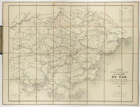 ERHARD SCHIEBLE, Georges. -  Carte routière et administrative du département du Var dressée sous l'administration et l'approbation de M. Montois, officier de la légion d'honneur, préfet , par J.B CHABET.