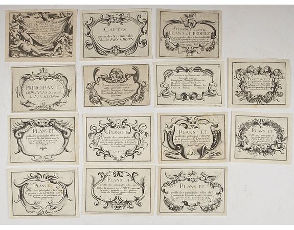 TASSIN, N. -  [Set of 14 title pages] Les plans et profils de toutes les principales villes et lieux considerables de France . . .