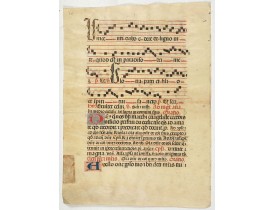 ANTIPHONARIUM. -  Leaf on vellum from a antiphonary. ANTIPHONARIUM. -  Leaf on vellum from a antiphonary.
