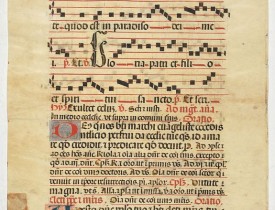 ANTIPHONARIUM. -  Leaf on vellum from a antiphonary.