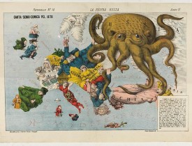 GROSSI, Augusto. -  La Piovra Russa. Carta Serio-Comica Pel 1878.