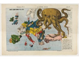 GROSSI, Augusto. -  La Piovra Russa. Carta Serio-Comica Pel 1878.
