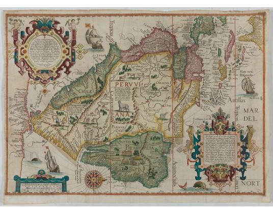 LINSCHOTEN, J.H. VAN -  South America -Delineatio omnium orarum totius Australis par
