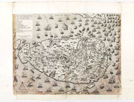 LAFRERI, Antonio. -  Disegno dell Isola di Malta con li porti et forti… In Roma per Antonio Lafreri nel anno 1565.