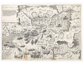 SALAMANCA, Antonio. -  La dimostratione del luogo dove al presente sitrova l'armat di  Barbarossa, et de Christiani detto il golfo dell 'Artha anti ch amente il sino ambracio… SALAMANCA, Antonio. -  La dimostratione del luogo dove al presente sitrova l'armat di  Barbarossa, et de Christiani detto il golfo dell 'Artha anti ch amente il sino ambracio…