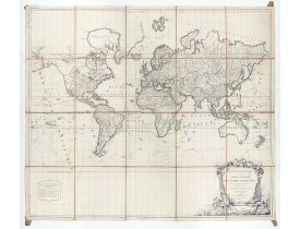 ROBERT DE VAUGONDY-DELAMARCHE, C. F. -  Mappemonde ou carte générale du globe terrestre dessinée suivant les règles de la projection des cartes réduites…