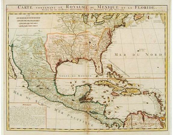 CHATELAIN, H. - Carte contenant le Royaume du Mexique et la Floride. CHATELAIN, H. - Carte contenant le Royaume du Mexique et la Floride.