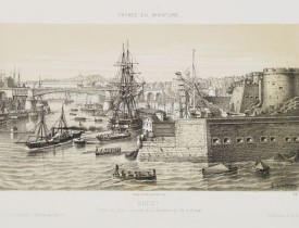 LEBRETON, L. -  Brest - Entrée du Port, vue prise de la Batterie du fer à cheval.