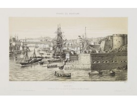 LEBRETON, L. -  Brest - Entrée du Port, vue prise de la Batterie du fer à cheval. LEBRETON, L. -  Brest - Entrée du Port, vue prise de la Batterie du fer à cheval.