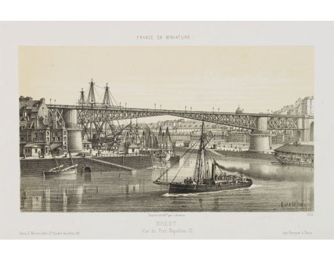 LEBRETON, L. - Brest - Vue du Pont Napoléon III. LEBRETON, L. - Brest - Vue du Pont Napoléon III.