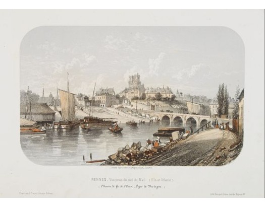 JACOTTET, J. - Rennes - Vue prise du côté du Mail. (Ille-et-Vilaine.) JACOTTET, J. - Rennes - Vue prise du côté du Mail. (Ille-et-Vilaine.)